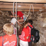 Using the Ladder to clime from the basement to the first floor